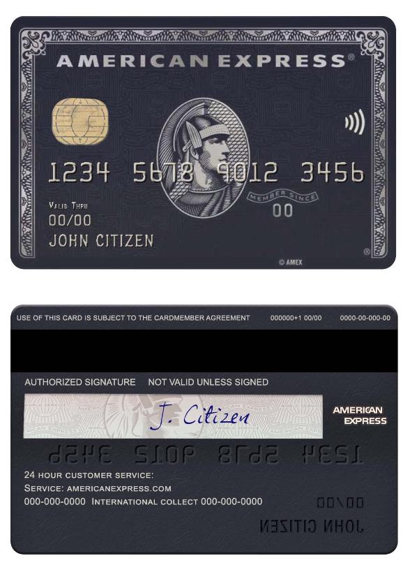 USA JP Morgan Chase bank american express black card